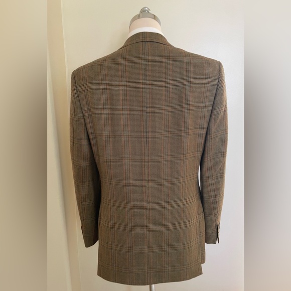 ALFRED DUNHILL Made in Italy Check Print Pure Cashmere 3-Button Jacket Size 42 L - Picture 4 of 9